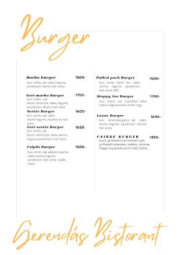 Gerendás Bistorant - Vendéglátás