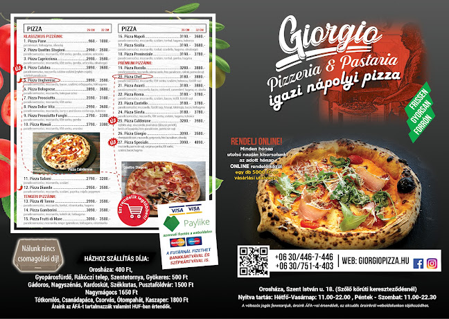 Opinii despre Giorgio Pizzeria & Pastaria în Orosháza - Vendéglátás