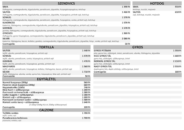 Silver Ételbár - Doboz
