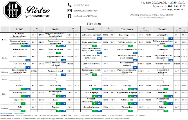TIT BISTRO BY TRANSINTERTOP - Vendéglátás
