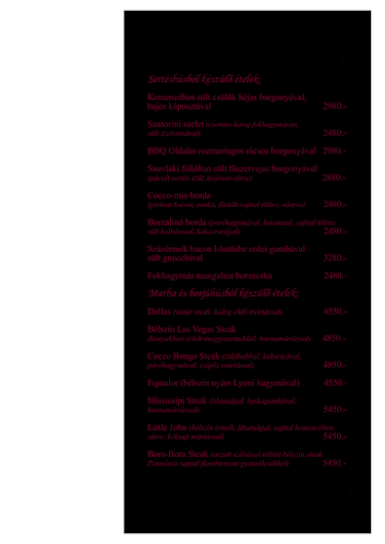 Cocco Mio - Vendéglátás