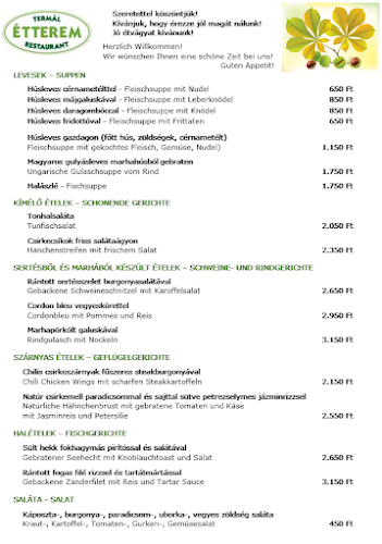 Termál Étterem - Vendéglátás