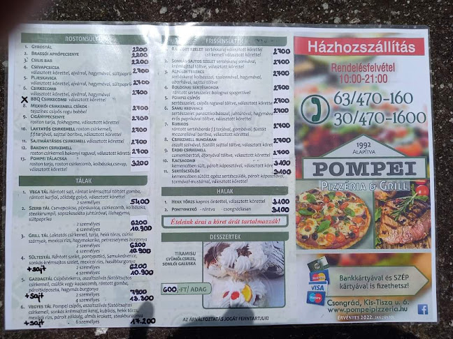 Opinii despre POMPEI PIZZERIA & GRILL în Csongrád - Vendéglátás