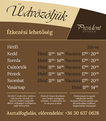 Comentarii opinii despre President Étterem És Söröző