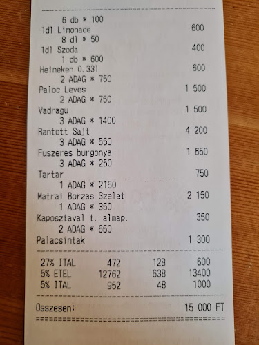 St. Hubertus Panzió & Étterem - Vendéglátás