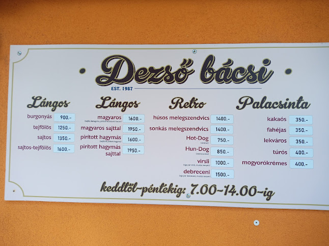 Opinii despre Dezső bácsi - Lángos Palacsinta Kávé Üdítő în Dunaharaszti - Vendéglátás