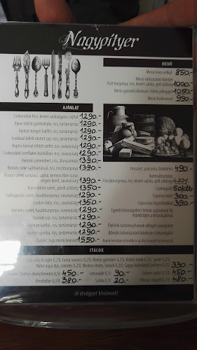Nagypityer menüház - Szombathely