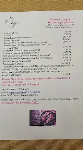 Kemencés Fogadó - Vendéglátás