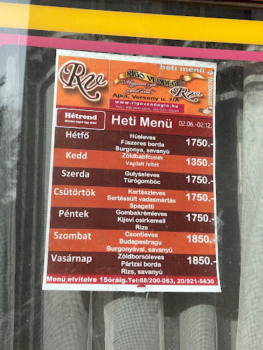 Rigó Vendéglő - Vendéglátás