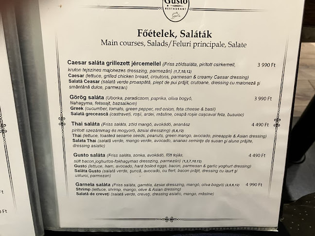 Gusto Étterem - Vendéglátás