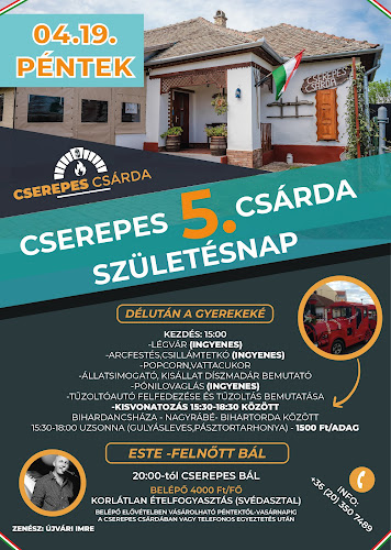 Cserepes csárda - Vendéglátás