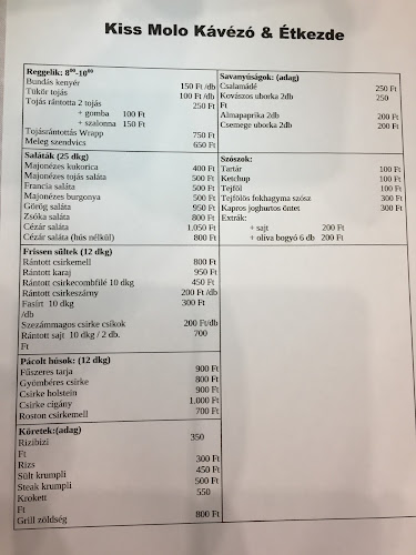 Opinii despre Kis Molo Kávézó Étkezde în Budapest - Vendéglátás
