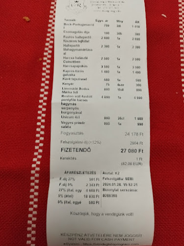 Dunagyöngye Halászcsárda - Vendéglátás