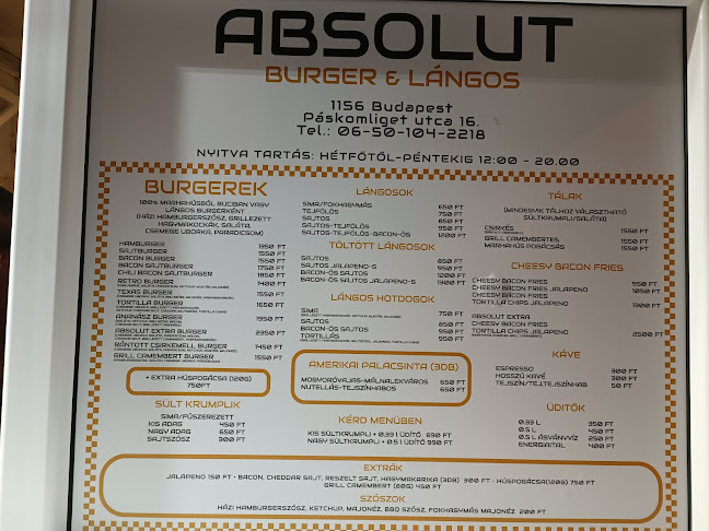 Absolut Burger & Lángos - Budapest