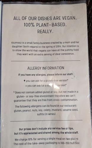 Kozmosz Vegán Étterem