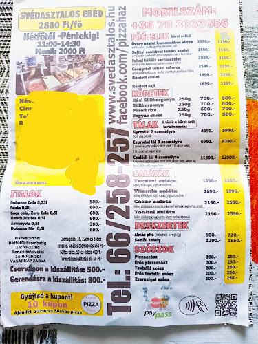 Svédasztalos étterem és Pizzaház pizzéria