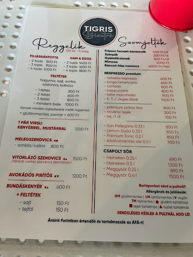 Opinii despre Tigris Reggeliző és Bisztró în Balatonfüred - Vendéglátás