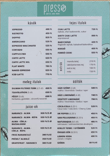 Presso - Coffe And More - Vendéglátás