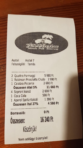 Comentarii opinii despre Robinson Étterem & Söröző