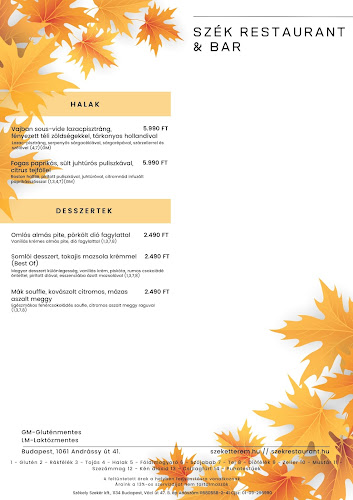 SZÉK Restaurant & Bar - Vendéglátás