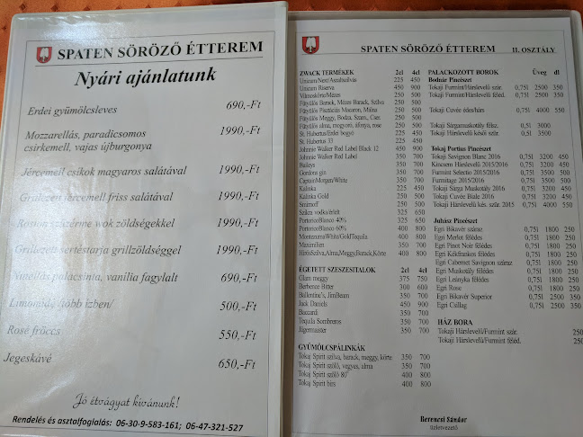 Spaten Söröző Étterem - Vendéglátás