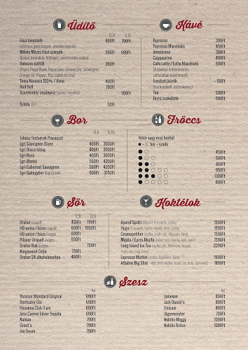 Attaboy - Vendéglátás