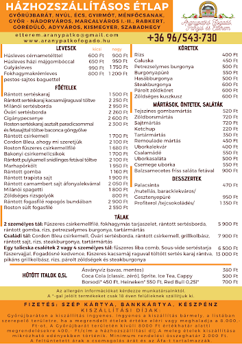 Aranypatkó Étterem- Panzió -Pizzéria -Győrújbarát, Győr - Vendéglátás