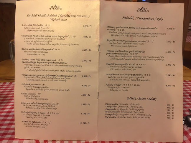 Vadvirág Csárda - Vendéglátás