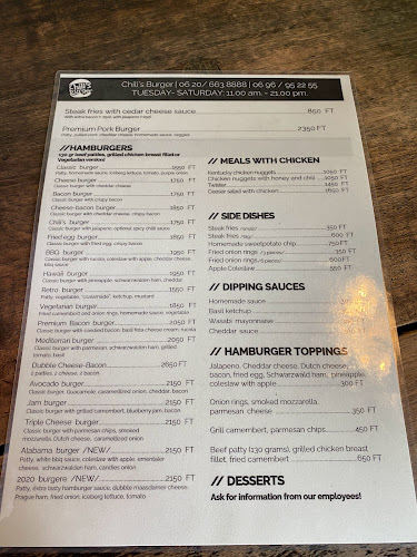 Opinii despre Chili's Burger în Győr - Vendéglátás