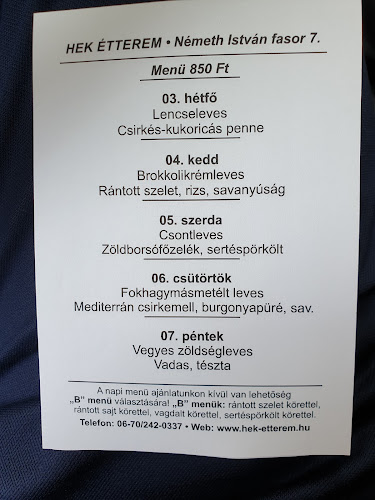 Opinii despre Hek étterem în Kaposvár - Vendéglátás