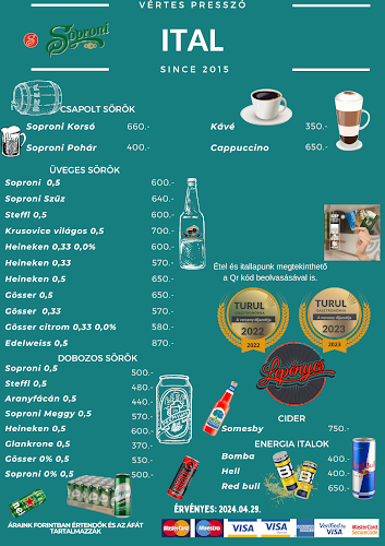 Opinii despre Vértes Presszó în Pusztavám - Vendéglátás