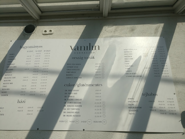 Vanilin Cukrászda - Vendéglátás