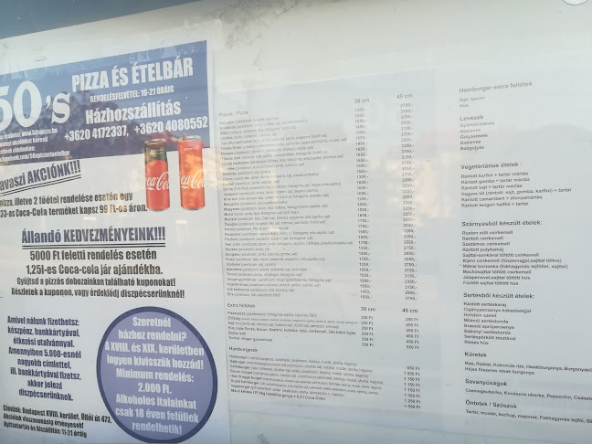 Budapest, S Pizzéra, Üllői út 473 50, 1181