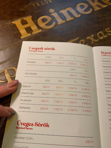 Paris, Texas Kávéház - Vendéglátás