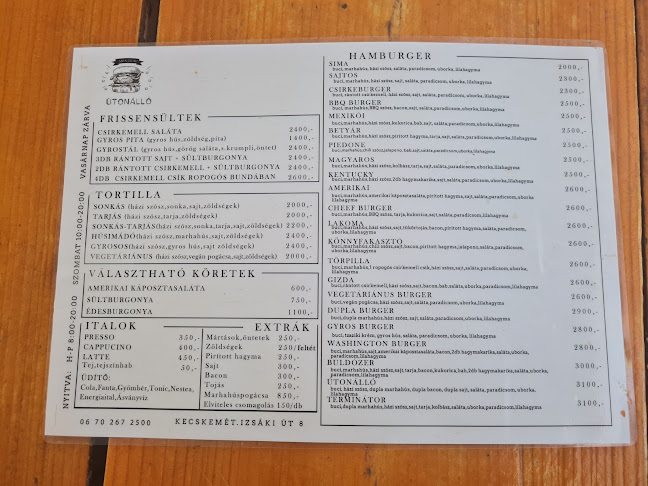 Útonálló gyorsétkezde