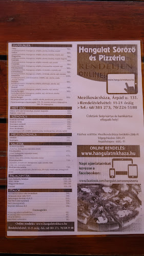 Opinii despre Hangulat Söröző és Pizzéria în Mezőkovácsháza - Vendéglátás