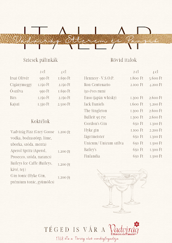 Vadvirág Vendéglő és Fogadó - Vendéglátás