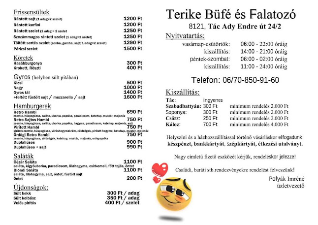 Terike Büfé és Falatozó