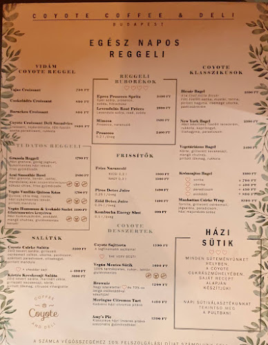 Opinii despre Coyote Coffee & Deli în Budapest - Vendéglátás