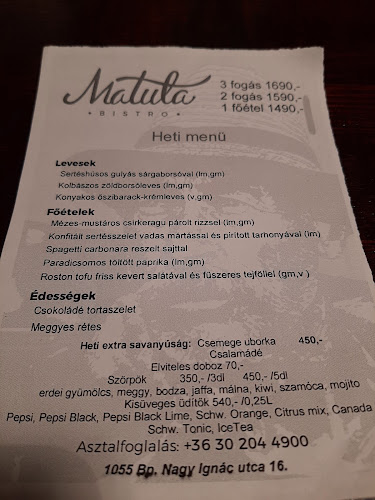 Opinii despre Matula Bistro în Budapest - Vendéglátás