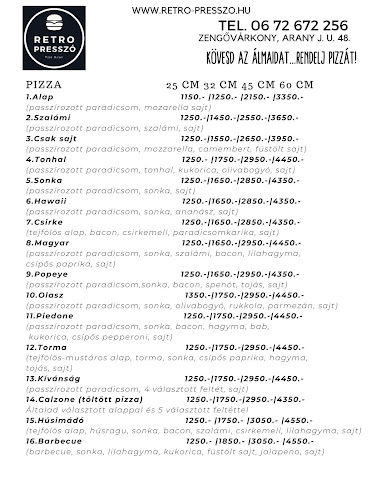 Retro Presszó - Vendéglátás