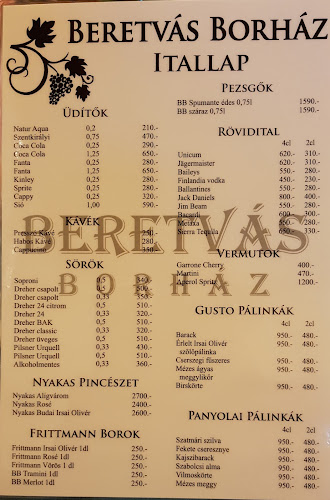 Opinii despre Beretvás Borház Pizzéria & Rendezvényterem în Kerekegyháza - Vendéglátás