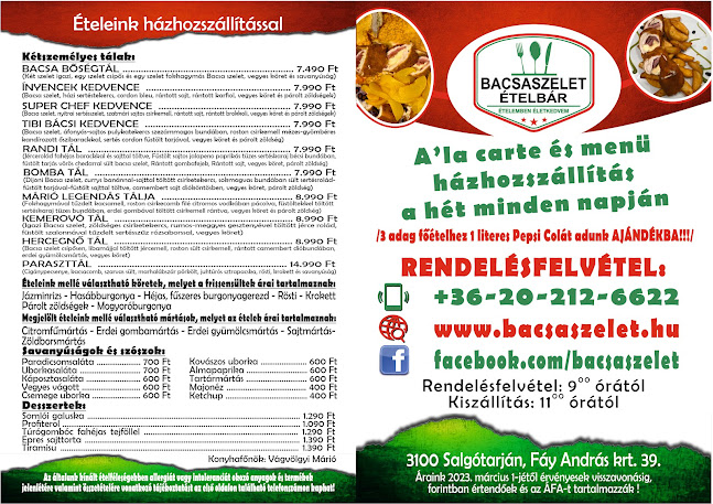 Opinii despre Bacsaszelet Ételbár és Étterem în Salgótarján - Vendéglátás