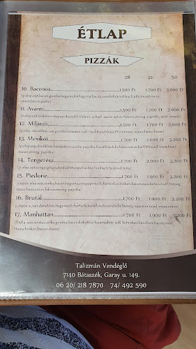 Talizmán Vendéglő - Vendéglátás