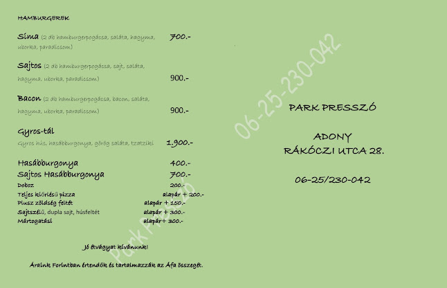 Park Presszó - Vendéglátás