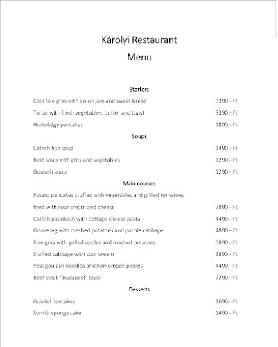 Károlyi Étterem - Vendéglátás