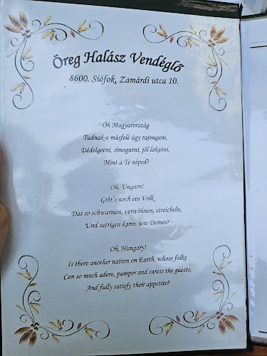 Öreg Halász Vendéglő - Vendéglátás