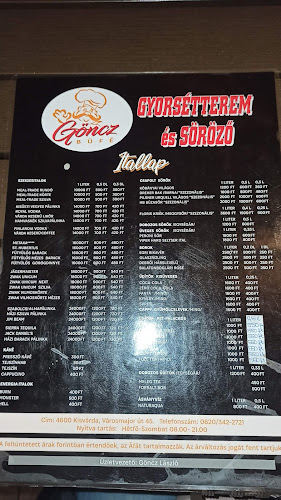 Opinii despre Göncz Büfé | étterem în Kisvárda - Vendéglátás