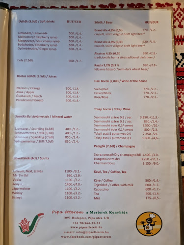 Pipa étterem - Vendéglátás