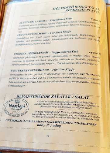 Comentarii opinii despre Lucullus Fogadó